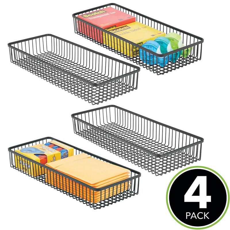 mDesign Metal Office Cabinet Drawer Organizer Tray, 3 of 9