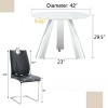 Infurnic Dining Sets Dining Table and Chair Set Mirror-polished Stainless Steel Base 4 Chairs Modern Luxury Round , Black, 42"*42"*29.5" - 3 of 4