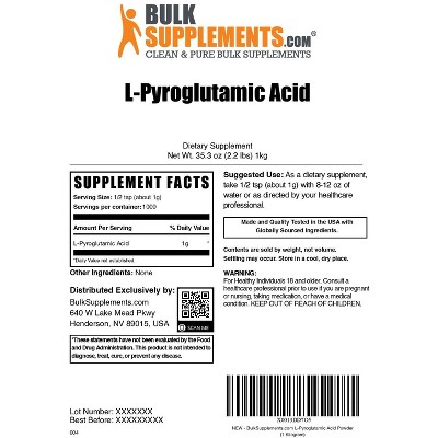 BulkSupplements L-Pyroglutamic Acid Powder