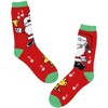 Peanuts Santa Snoopy And Woodstock Christmas Adult Fuzzy Plush Crew Socks 2 Pack For Women Men Multicoloured - 2 of 4