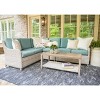 Leisure Made Hampton 5pc Wicker Sectional in Spa Blue Fabric - 2 of 4