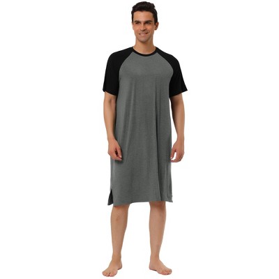 Lars Amadeus Men's Comfy Lounge Soft Loose Short Sleeves Sleep Nightgown