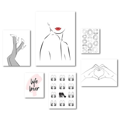 Americanflat - Fashion Line Art Canvas Gallery Wall Set by Martina