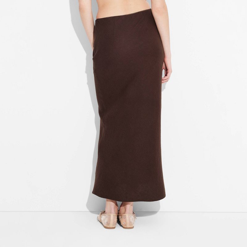 Women's Linen Bow-Front Maxi Skirt - Wild Fable™, 3 of 7