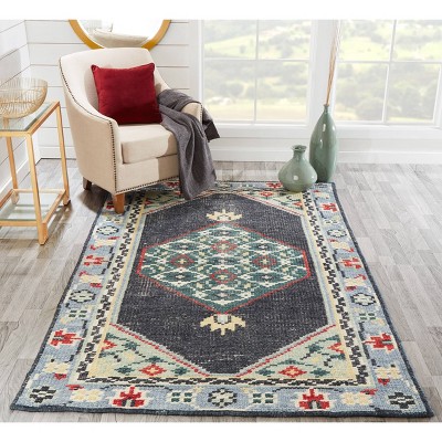 Ophelia Multicolor Hand-Knotted Wool Medallion Area Rug 8' x 10'