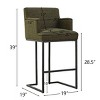 Set of 2 Upholstered Bar Stools with Armrests, 28.5" Seat Height Counter Chairs with Black Metal Sled Legs for Kitchen Island-Maison Boucle - 3 of 4