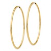 Black Bow Jewelry 2mm x 60mm 14k Yellow Gold Polished Round Endless Hoop Earrings - 2 of 4