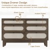 Whizmax 6 Rattan Drawer Dresser, with USB Ports and Outlets, 6 Chests of Drawers Storage for Bedroom, Living Room,Hallway,Bedside,Dining Room,Corridor - 4 of 4