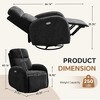 Hyleory Chenille 3-Position Swivel Power Nursery Recliner with USB and Induction Light Strip for Living Room - 2 of 4