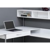 Vynxaria Modern L-Shaped Corner Computer Desk White Laminate Grey Metal Frame with Storage Drawers for Home Office Laptop Work - 4 of 4