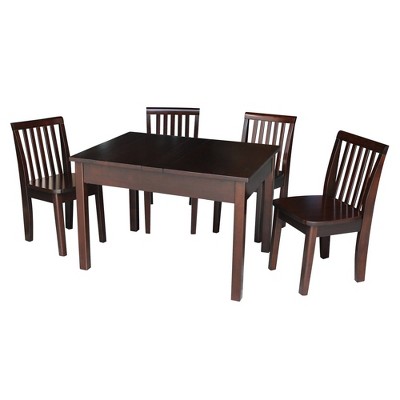 Kids' Table with 4 Mission Juvenile Chairs Rich Mocha - International Concepts