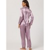 Allegra K Women's Satin Button Down Sleepshirt with Pants Sleepwear Pajama Set - 4 of 4