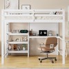 Sapphtopaz Loft Bed with Writing Board & Desk Space-Saving Loft Bed with Shelves & Ladder, Wooden Kids Bed Frame for Small Space - 2 of 4