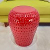 Vynxaria 13.4" Oversized Strawberry Fruit Stool, Resin Multi-Purpose Stool/Side Table/Plant Stand£¬Red - 4 of 4
