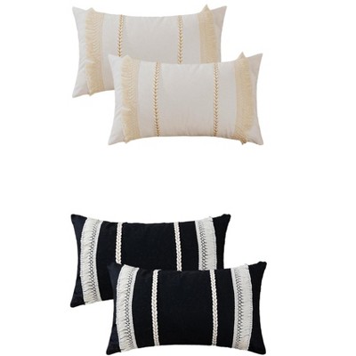 REGALWOVEN 4 Pcs Boho Modern Striped Decorative Throw Pillow Cover for Living Room Bed Sofa