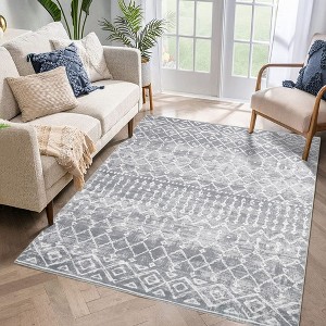Area Rugs Boho Moroccan Rugs for Living Room Carpet Abstract Rugs for Bedroom Soft Distressed Rug - 1 of 4