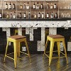 Flash Furniture Kai Commercial Grade 24" High Backless Metal Indoor-Outdoor Counter Height Stool with Poly Resin Wood Seat - 4 of 4