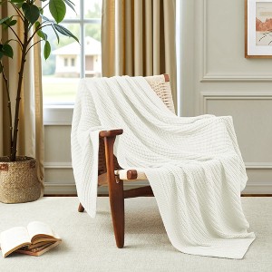 Peace Nest 50"x60" Chunky Knit Throw Blanket Warm Comfort Woven Blanket - 1 of 4