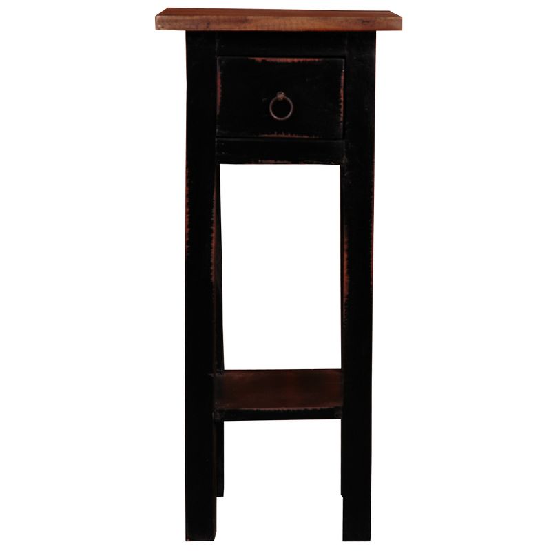 Besthom Shabby Chic Cottage 11.8 in. Square Solid Wood End Table with 1 Drawer, 1 of 6