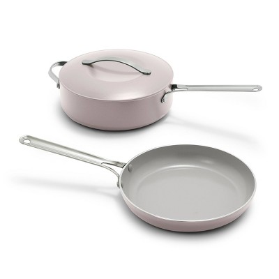 GreenPan Nova 3pc 10" Ceramic Nonstick Aluminum Fry Pan Set with Lid