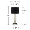 Regency Hill Landro Modern Mid Century Table Lamps Set of 2 with Clear Round Risers 29" Tall Mercury Glass Black Drum Shade for Bedroom Living Room - 4 of 4