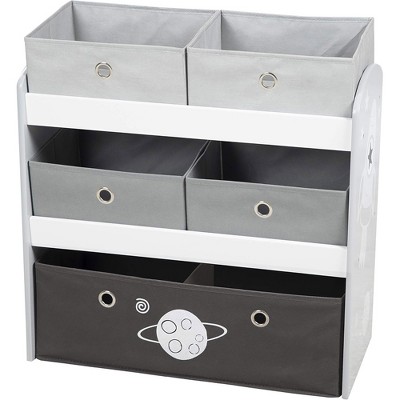 Roba: Children's Multi-Bin Toy Organizer W/ Boxes, Grey Space