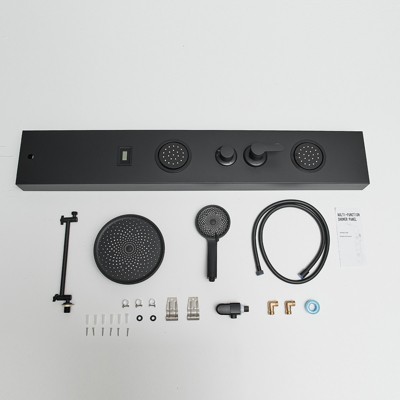 Matte Black 60.55'' Shower Panel with Adjustable Rainfall Shower Head