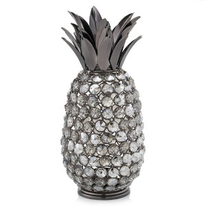 HomeRoots 11" Faux Crystal Black And Nickel Pineapple Sculpture - 1 of 3