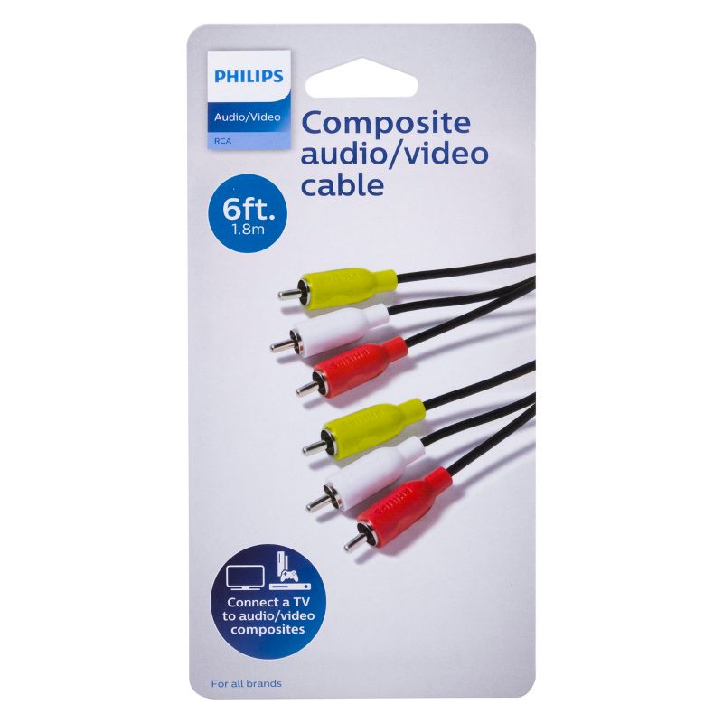 Philips 6' Composite Audio/Video Cable - Yellow/White/Red, 6 of 8