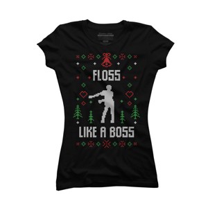 Junior's Design By Humans ugly christmas sweater By shirtpublic T-Shirt - 1 of 3
