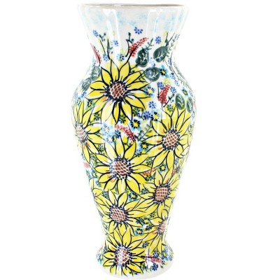 Blue Rose Polish Pottery 231 Vena Tall Vase