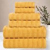 Waffle Textured Stripes Zero Twist Cotton Medium Weight Towel Set by Blue Nile Mills - 2 of 4