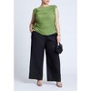 ELOQUII Women's Plus Size Shirred Top With Shoulder Flounces - 4 of 4