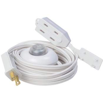 Woods Indoor 15 ft. L White Extension Cord with Switch 16/2