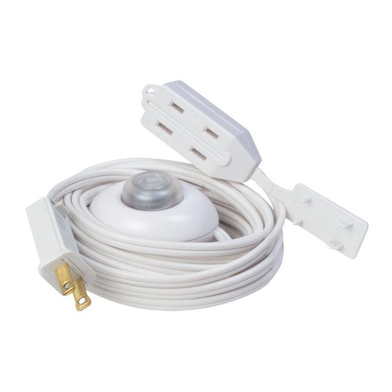 Woods Indoor 15 ft. L White Extension Cord with Switch 16/2, 1 of 2