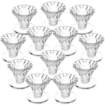 Okuna Outpost Okuna Outpost Set of 12 Glass Candlestick Holders for Wedding, Table Centerpieces, Home and Party Décor (2.4x2.3inch)