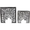 Northlight Set of 2 Antique Gray and Black Square Stackable Nesting Side Table and Stool 16" - 3 of 4