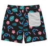Men's 7" Stitch Leaf Print Swim Shorts - Black - 2 of 3