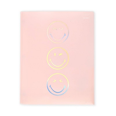 Yoobi SmileyWorld Poly Prong 2 Pocket Folder Blush Smiley with Stickers