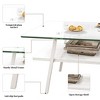 Rectangle Coffee Table, Tempered Glass Tabletop, with Metal Legs, Modern Table for Living Room - 4 of 4