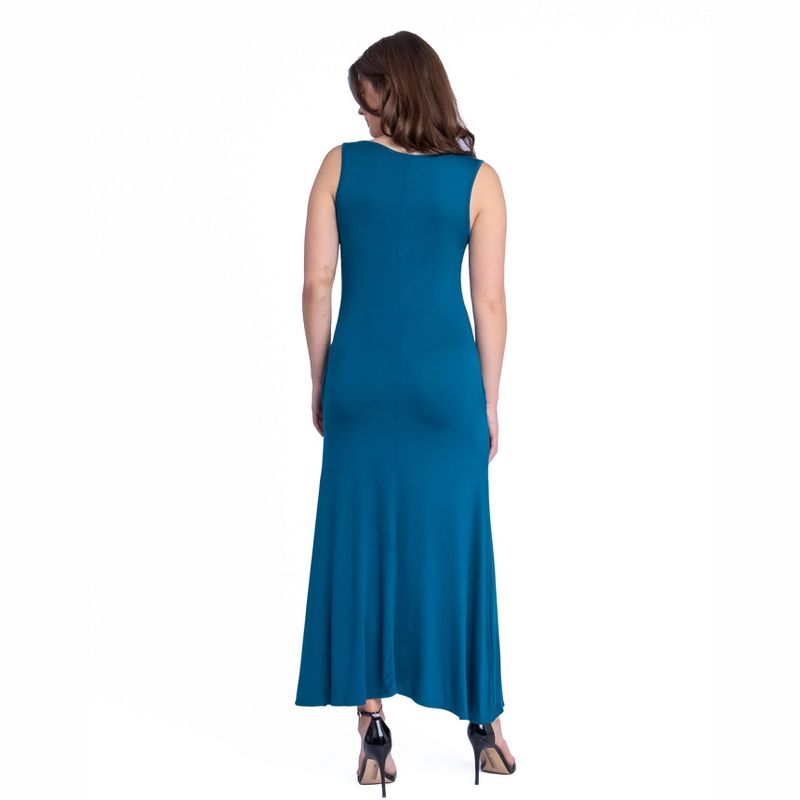 24seven Comfort Apparel Scoop Neck Sleeveless Maxi Dress with Pockets, 3 of 5