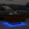 VidaXL Brown Oak Coffee Table-Modern Engineered Wood Centerpiece w/RGB LED Lights - 3 of 4