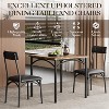 Jojoka 3 Pcs Industrial Dining Table Set for Apartment, Small Kitchen Table Set with 2 Upholstered Chairs - 4 of 4