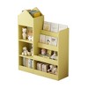 ORRD Yellow Kids Wooden Bookshelf and Toy Storage Organizer with 6 Compartments and 2 Baskets - 4 of 4