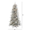 Nearly Natural 7.5-ft Flocked Livingston Fir Artificial Christmas Tree with Pine Cones and 500 Clear Warm LED Lights - 2 of 4
