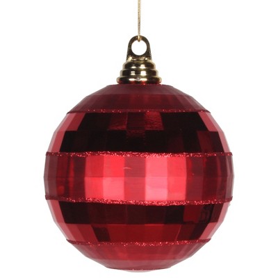 Vickerman Shiny and Matte Mirror Ball Christmas Ornament