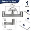 Unique Bargains 304 Stainless Steel Rust Resistant Wall Mount Bath Double Towel Hook - 2 of 4