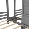 NicBex Twin Size Bunk Bed Pinewood Frame Triple Bed Frame with Guardrails, Storage Stairs and Drawers, No Box Spring Required, Space Saving, Gray - 4 of 4