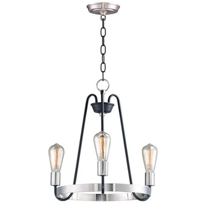 Maxim Lighting Haven 3 - Light Chandelier in  Black/Satin Nickel