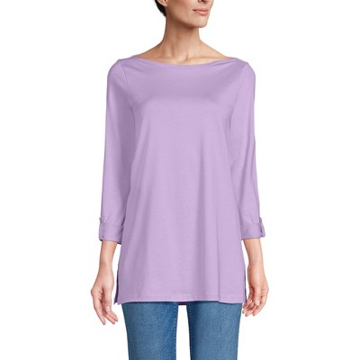 Lands' End Women's Supima Cotton Adjustable 3/4 Sleeve Boatneck Tunic